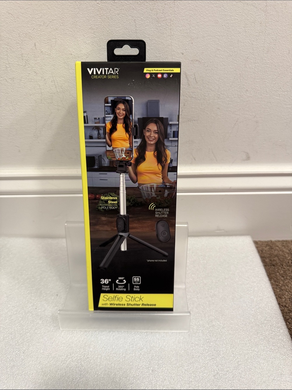 Vivitar selfie stick 36” tripod height NIP